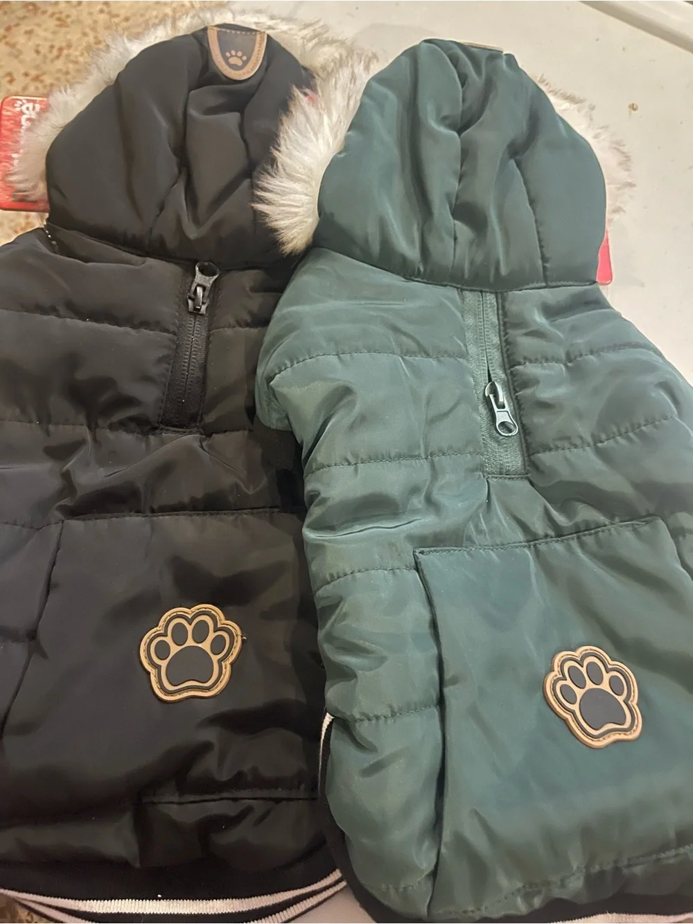 Dog puffer jacket set of two size xs/s